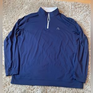RHOBACK 'The Admiral Q Zip' Mens Blue Performance Stretch 1/4 Zip Pullover - XL